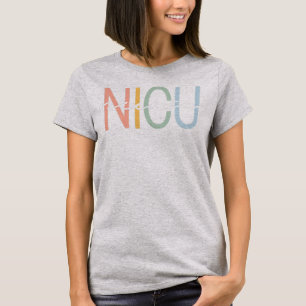 NICU Nurse ICU Neonatal Boho Rainbow Team Tiny T-shirt