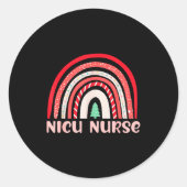 Nicu Nurse Neonatal Tiny Crew Christmas Holiday Nu Ronde Sticker (Voorkant)