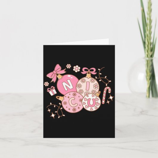 Nicu Nurse Nk Christmas Retro Neonatal Intensive C Kaart (Voorkant)