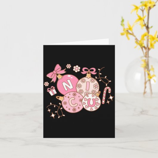 Nicu Nurse Nk Christmas Retro Neonatal Intensive C Kaart (Gele Bloem)