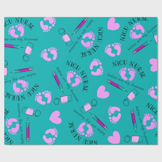 NICU Nurse Pattern Art Cadeaupapier (Vlak)