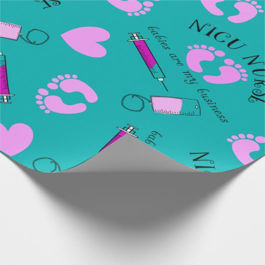 NICU Nurse Pattern Art Cadeaupapier (Hoek)