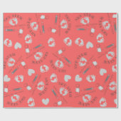 NICU Nurse Pattern Art Salmon PInk Cadeaupapier (Vlak)