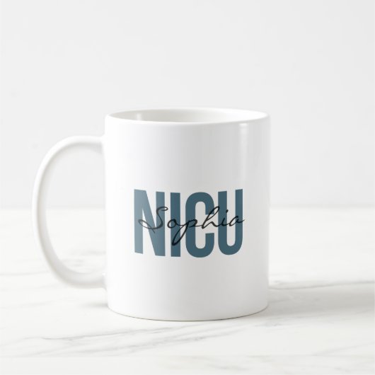 NICU Nurse Personalized Name Bold Typography Koffiemok (Links)