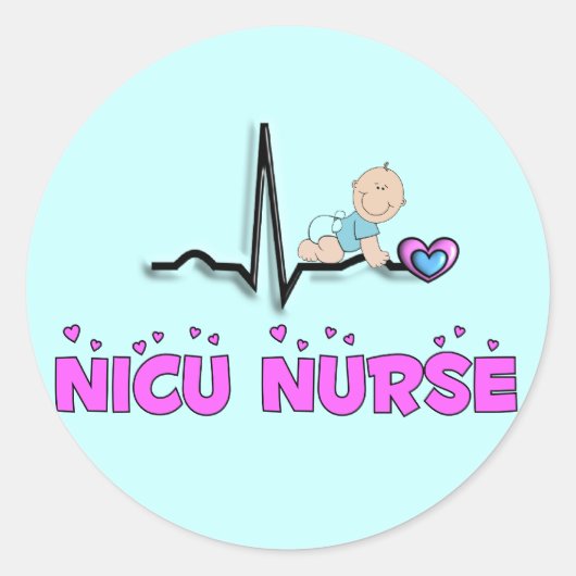 NICU Nurse QRS-ontwerp Ronde Sticker (Voorkant)