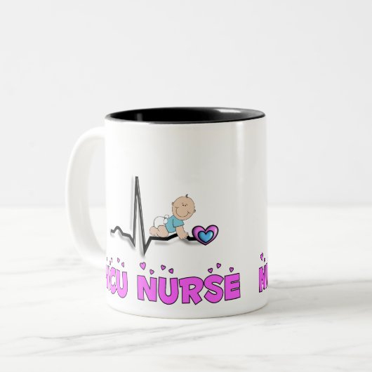 NICU Nurse QRS-ontwerp Tweekleurige Koffiemok (Voorkant links)