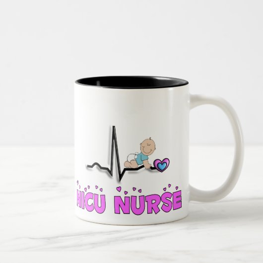 NICU Nurse QRS-ontwerp Tweekleurige Koffiemok (Rechts)