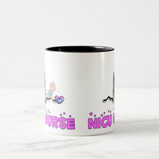 NICU Nurse QRS-ontwerp Tweekleurige Koffiemok (Center)