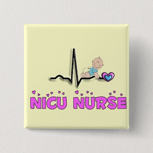 NICU Nurse QRS-ontwerp Vierkante Button 5,1 Cm (Voorkant)