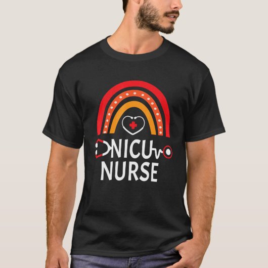 Nicu Nurse Rainbow Icu Neonatal Team Tiny Humans R T-shirt (Voorkant)