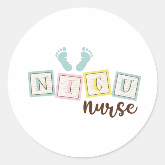 NICU Nurse Ronde Sticker (Voorkant)