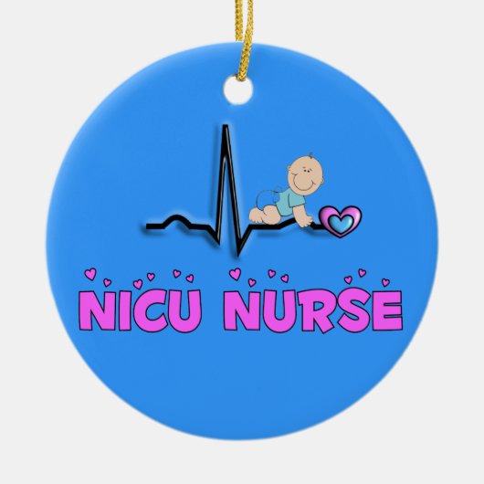 NICU Nurse Schattige kerstversiering Keramisch Ornament (Voorkant)