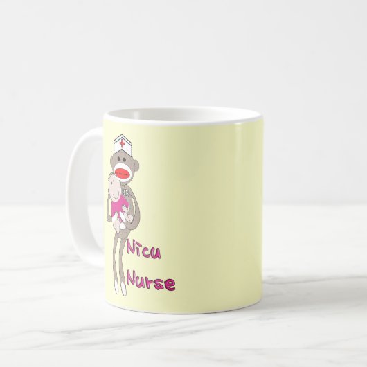 Nicu Nurse Sock Monkey Design Giften Koffiemok (Voorkant links)