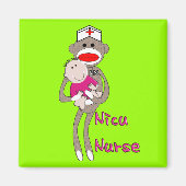 Nicu Nurse Sock Monkey Design Giften Magneet (Voorkant)