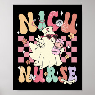Nicu Nurse Spooky Ghost Halloween Schattigee Nursi Poster