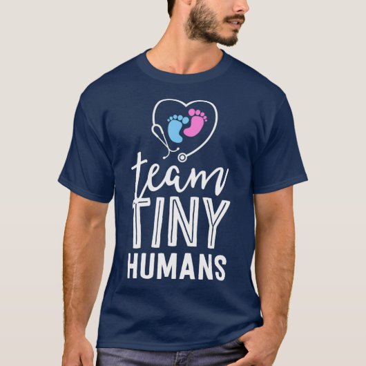 NICU Nurse  Team Tiny Humans Gift Neonatal ICU T-shirt (Voorkant)