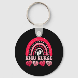 NICU Nurse Valentijnsdag Rainbow Neonatal RN Hear Sleutelhanger