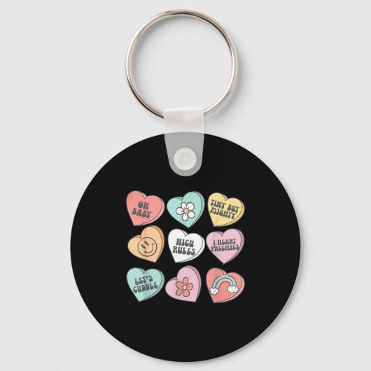 Nicu Nurse Valentine's Day Heart Candy Neonatal Ic Sleutelhanger (Voorkant)