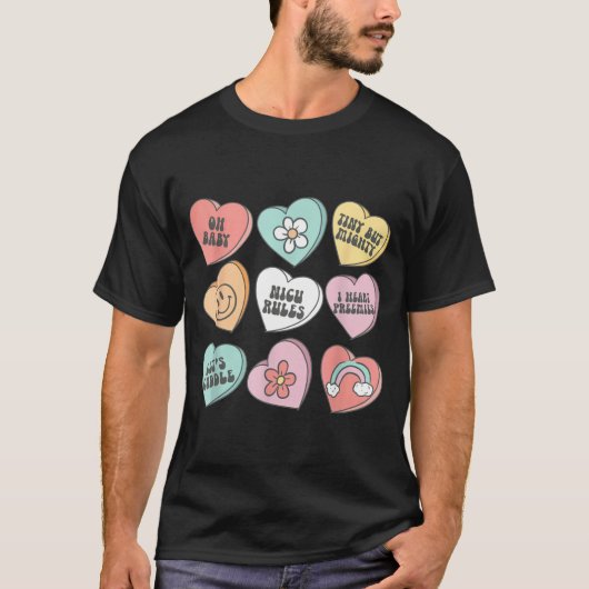 Nicu Nurse Valentine's Day Heart Candy Neonatal Ic T-shirt (Voorkant)