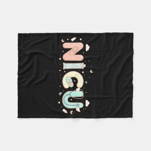 Nicu Nurse Valentine's Day Heart Stethoscope Scrub Fleece Deken (Voorkant (Horizontaal))