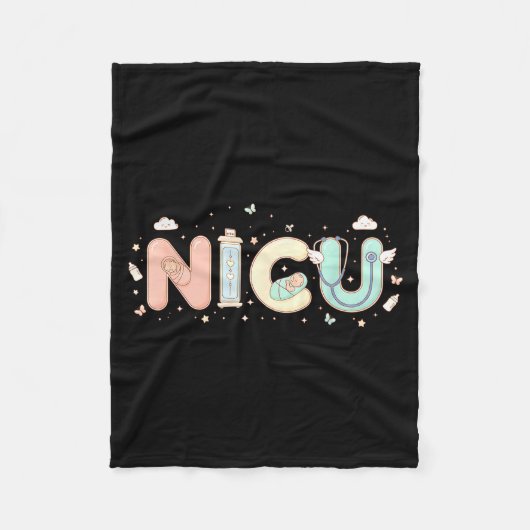 Nicu Nurse Valentine's Day Heart Stethoscope Scrub Fleece Deken (Voorkant)