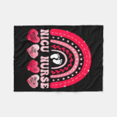 Nicu Nurse Valentines Day Rainbow Neonatal Rn Hear Fleece Deken (Voorkant (Horizontaal))