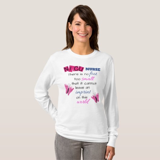 "NICU Nurse" VROUWENS LANGE SLEEVES TSHIRT (Voorkant volledig)