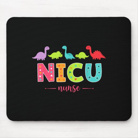 Nicu Nurse With Cute Dinosaurs Pediatric For Women Muismat (Voorkant)