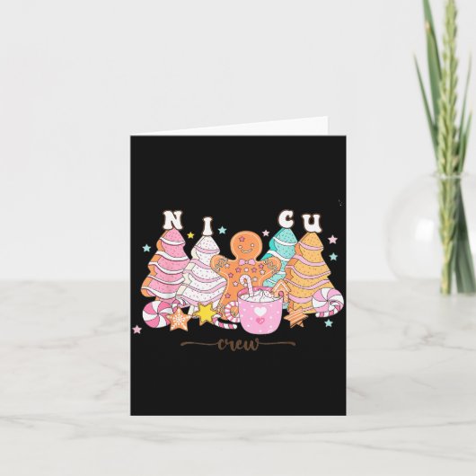 Nicu Nurse Xmas Gingerbread Neonatal Intensive Car Kaart (Voorkant)