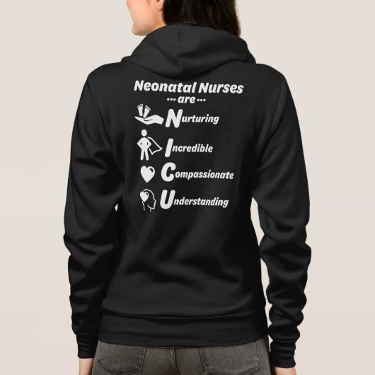 NICU NURSES -zip omhoog Hoodie (Achterkant)