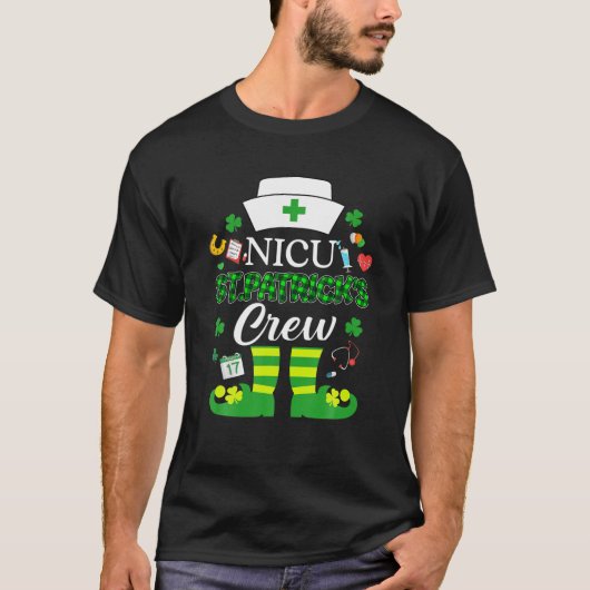 NICU Patricks Nurse Crew St Patrick Day Leprechaun T-shirt (Voorkant)