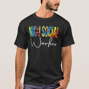 Nicu Sociaal Werker Tie Dye Waarderingsdag Rug T T-shirt