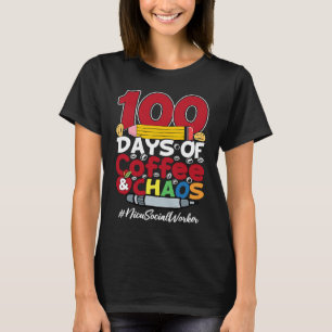 Nicu Social Worker Happy Women 100 dagen koffie T-shirt