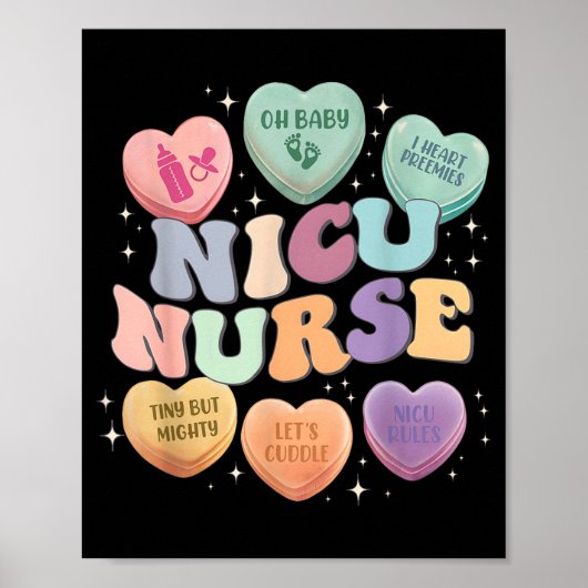 Nicu Valentine Nicu Nurse Valentines Day Icu Nurse Poster (Voorkant)