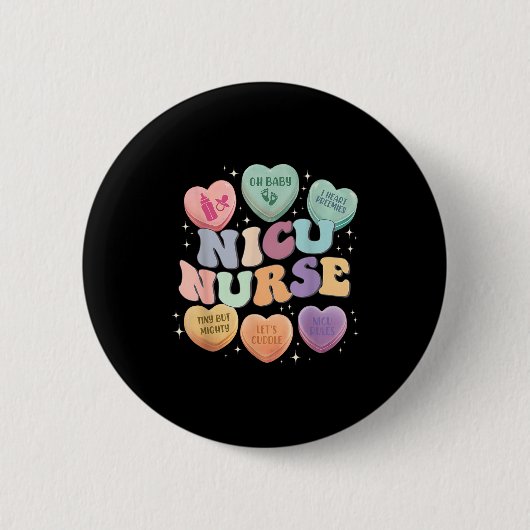 Nicu Valentine Nicu Nurse Valentines Day Icu Nurse Ronde Button 5,7 Cm (Voorkant)