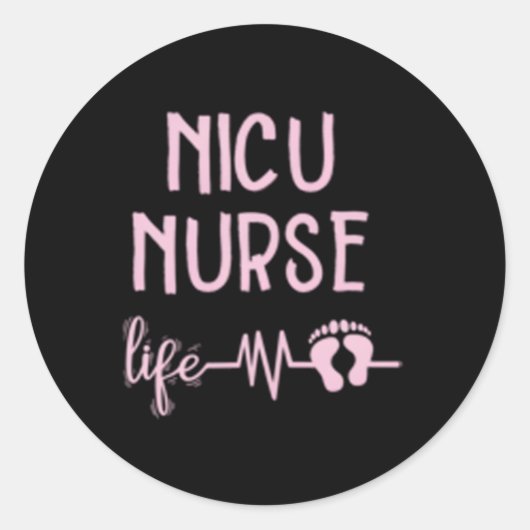Nicu Verpleegkundige Arbeid en Bezorging Rn Verple Ronde Sticker (Voorkant)