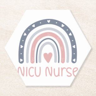 NICU Verpleegkundige Boho Rainbow NICU Verpleegkun Kartonnen Onderzetters