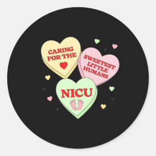 NICU Verpleegkundige Valentijns's Hart Snoep Docto Ronde Sticker
