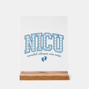 NICU-verpleegster babyvoeten geruite letter shirt Acryl Bord
