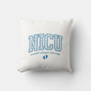 NICU-verpleegster babyvoeten geruite letter shirt  Kussen
