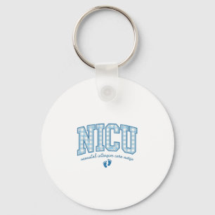 NICU-verpleegster babyvoeten geruite letter shirt Sleutelhanger