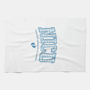 NICU-verpleegster babyvoeten geruite letter shirt Theedoek