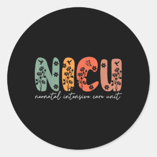 Nicu-verpleegster bloem Nicu Boho Neonatale Intens Ronde Sticker