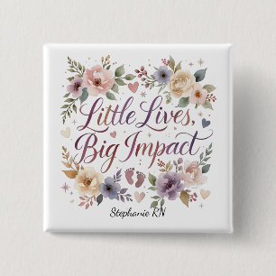 NICU-verpleegster Kleine Levens Grote Impact Water Vierkante Button 5,1 Cm