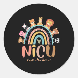 Nicu Verpleegster Regenboog Dier Neonatale Nicu Ve Ronde Sticker