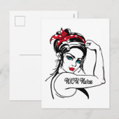 NICU-verpleegster Rosie The Riveter Pin Up Feestdagenkaart (Voorkant / Achterkant)