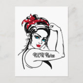 NICU-verpleegster Rosie The Riveter Pin Up Feestdagenkaart (Voorkant)
