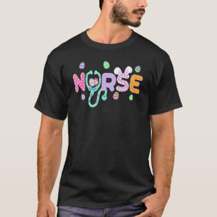 Nicu-verpleegster Stethoscoop Konijnenoren Paaseie T-shirt