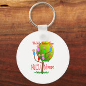 NICU Zurse Gifts, Schattige baby's in een boom Sleutelhanger (Voorkant)