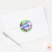 NICU Zurse Roze Ontwerp van het Hart Ronde Sticker (Envelop)